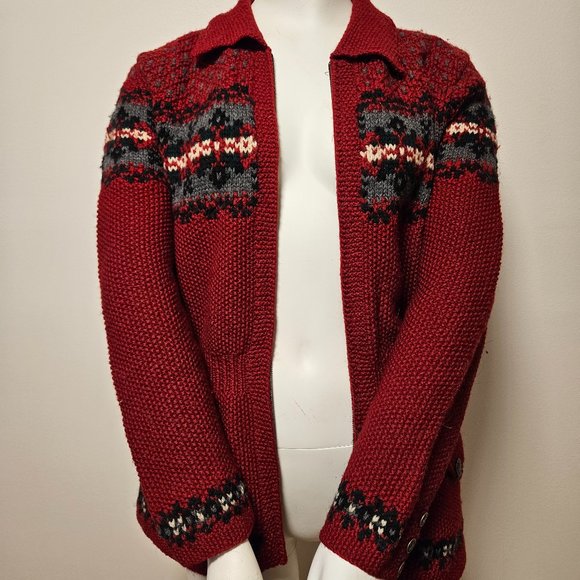 Rare Vintage Ralph Lauren Fair Isle Worsted Wool Zip-Up - Picture 6 of 8